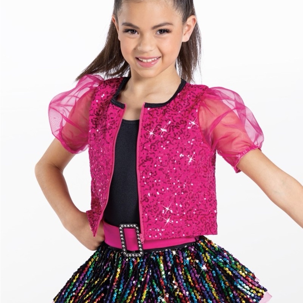 Weissman Fuchsia Sequin Kids Dance Costume